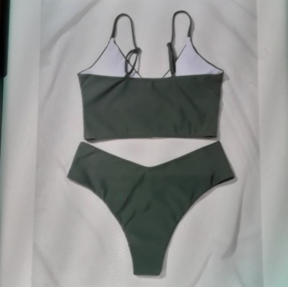 🔥Cleaance!! 🏝🌈Olive solid swim bikini🏖 - Picture 2 of 2
